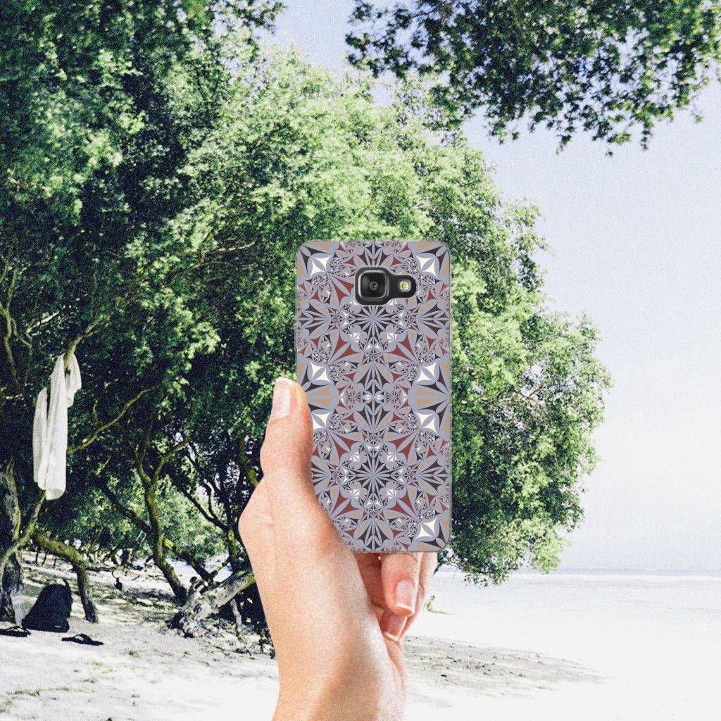 Samsung Galaxy A3 2016 TPU Siliconen Hoesje Flower Tiles
