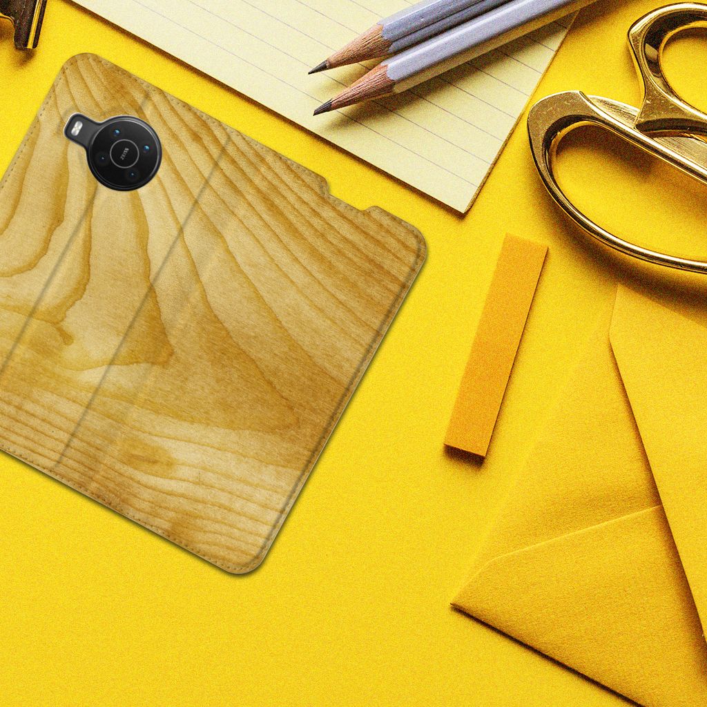 Nokia X20 | X10 Book Wallet Case Licht Hout - B2C Telecom