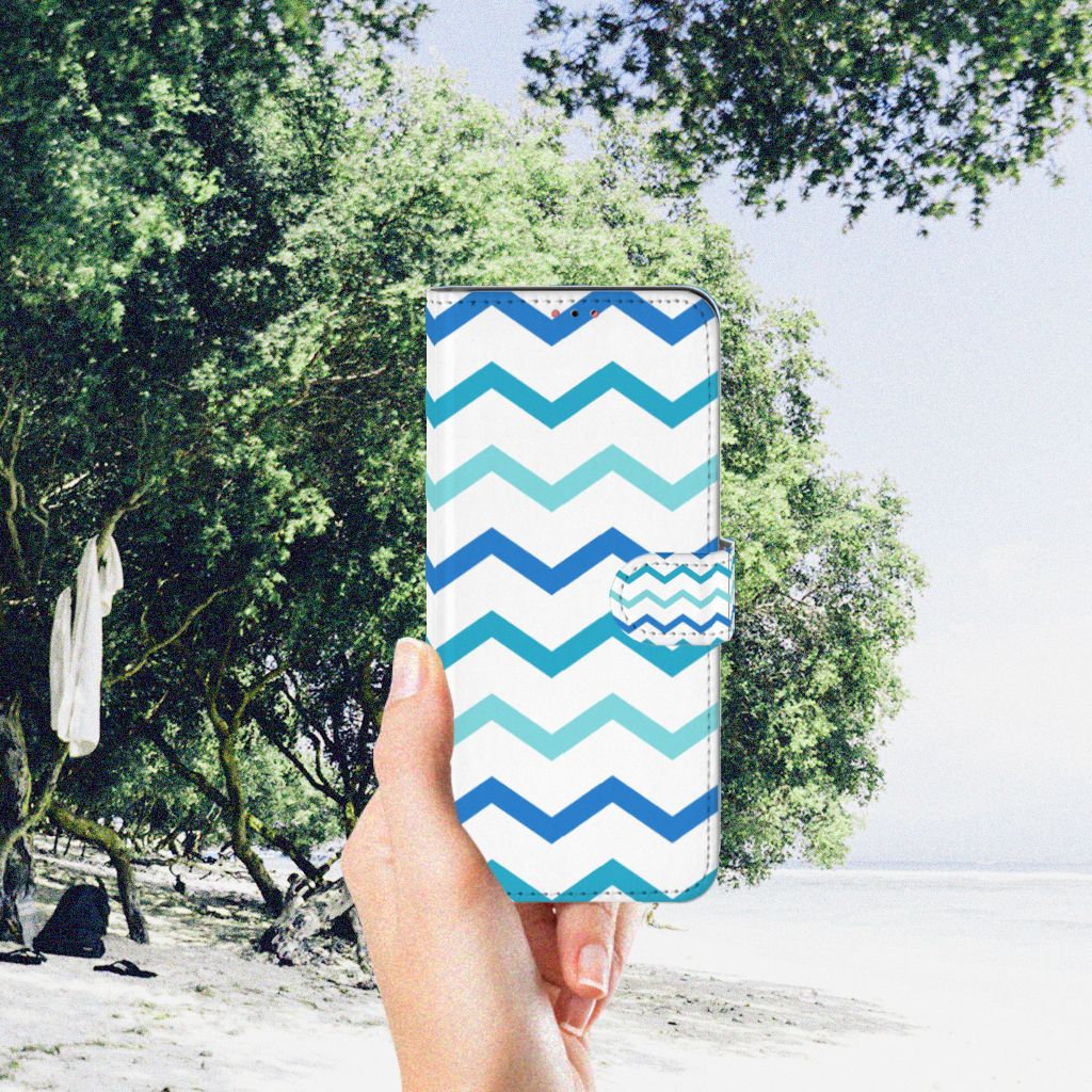 Samsung Galaxy A13 (4G) Telefoon Hoesje Zigzag Blauw