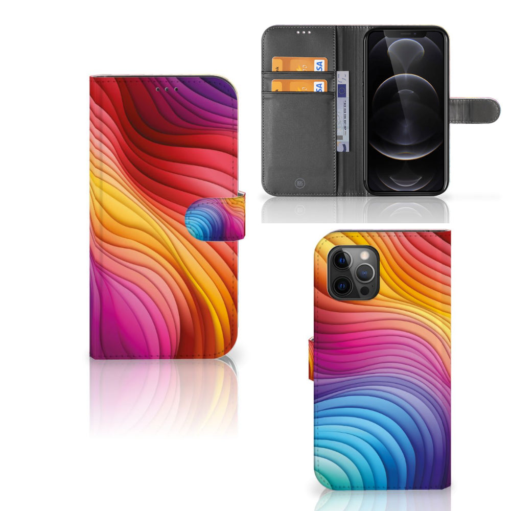 Book Case voor Apple iPhone 12 Pro Max Regenboog