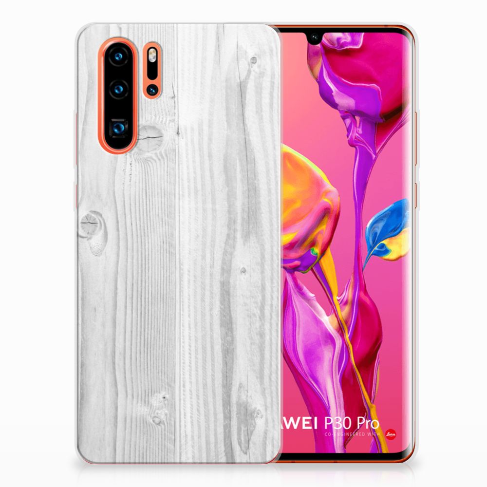 Huawei P30 Pro Bumper Hoesje White Wood