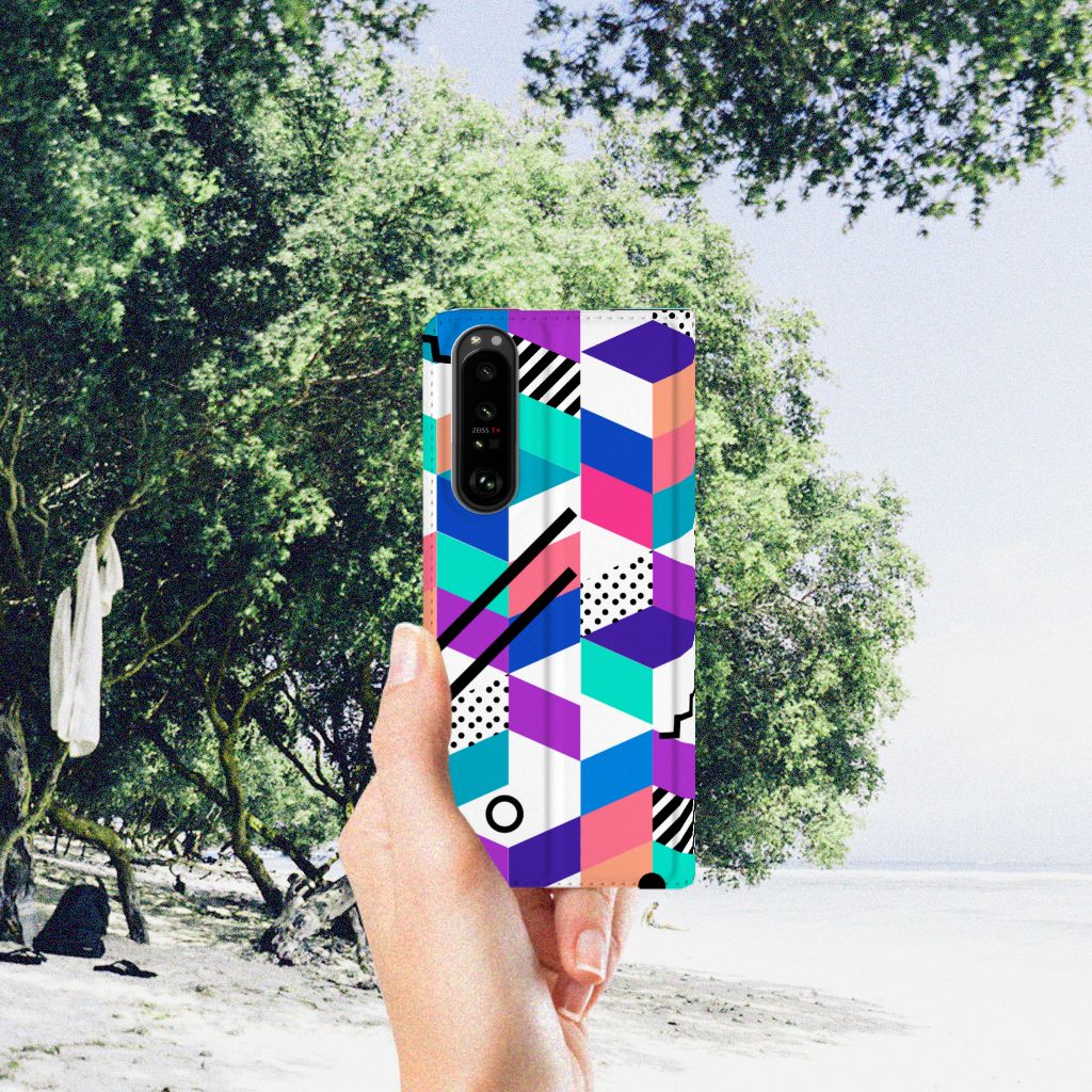 Sony Xperia 5 III Stand Case Blokken Kleurrijk - B2C Telecom