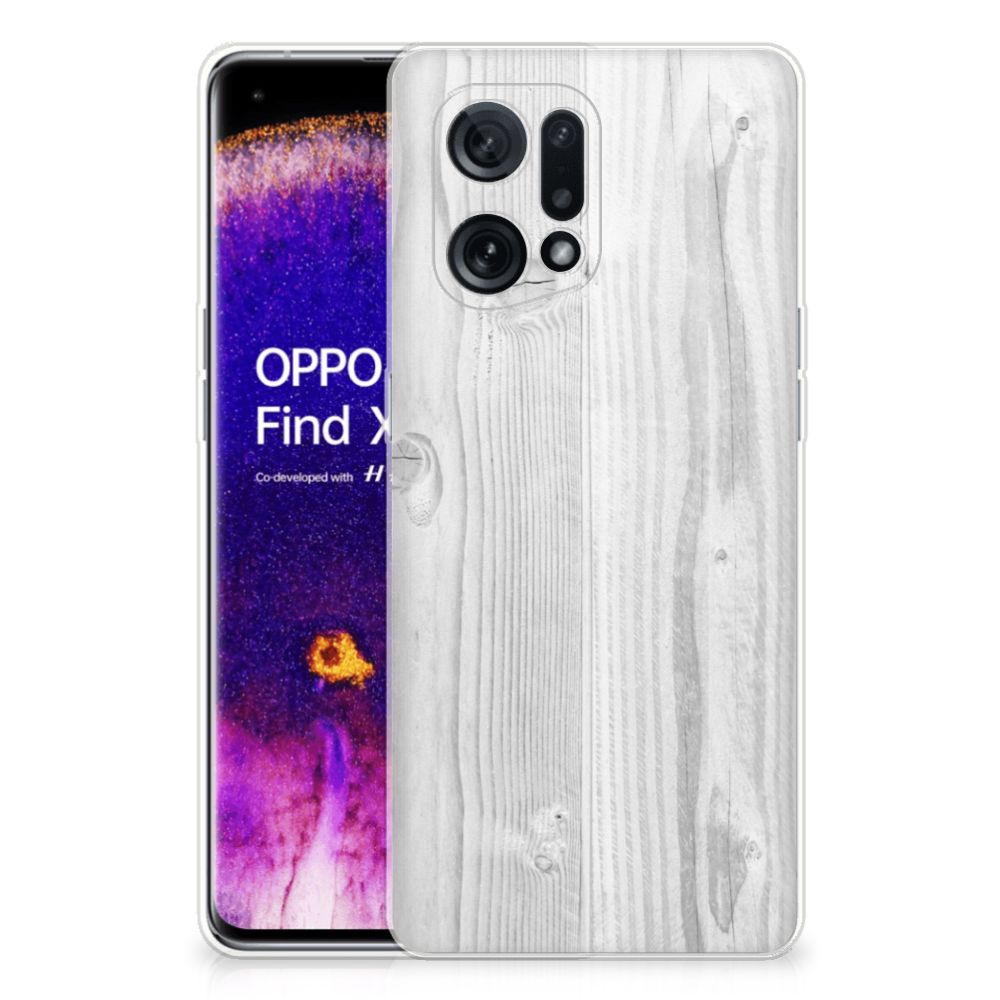 OPPO Find X5 Bumper Hoesje White Wood