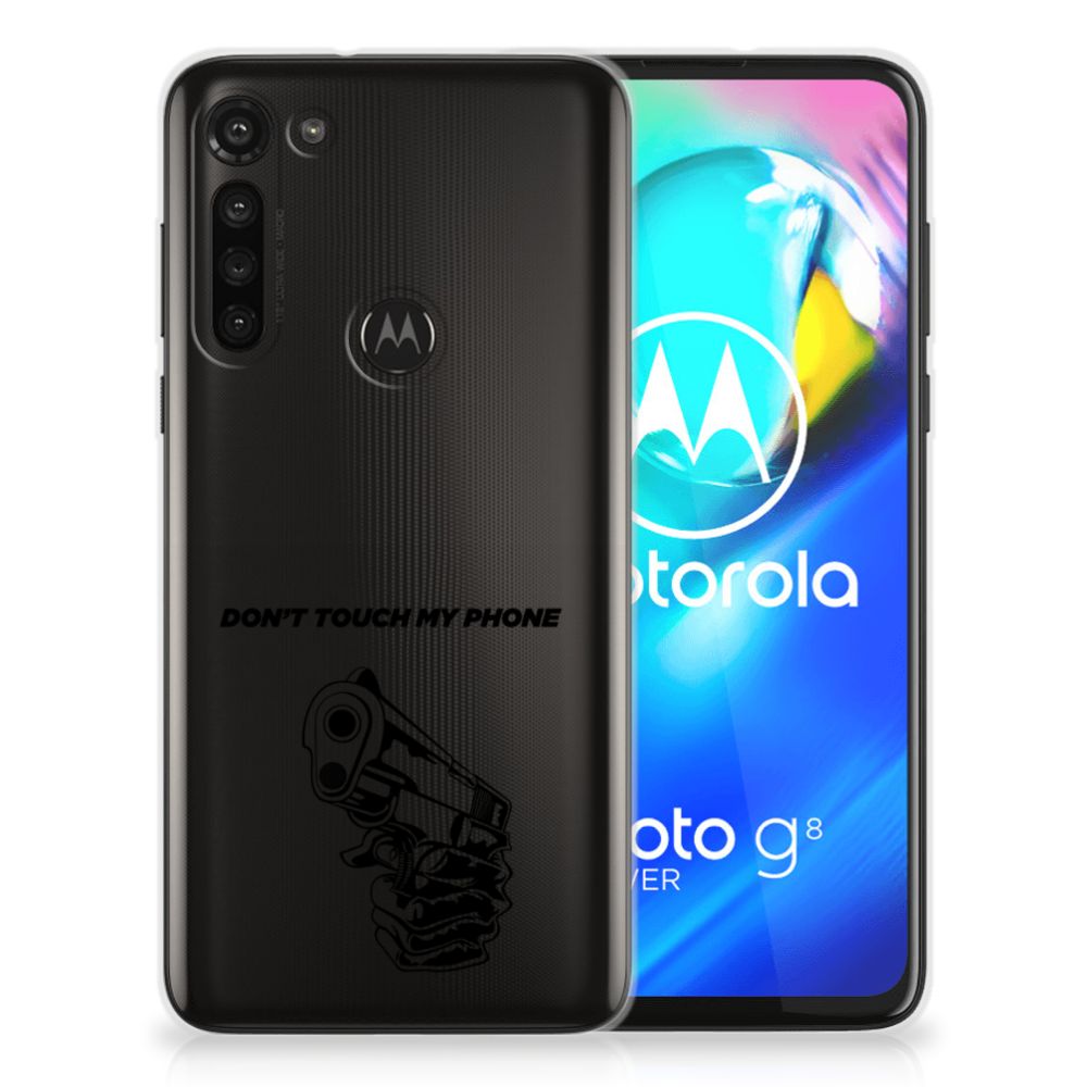 Motorola Moto G8 Power Silicone-hoesje Gun Don't Touch My Phone B2C Telecom