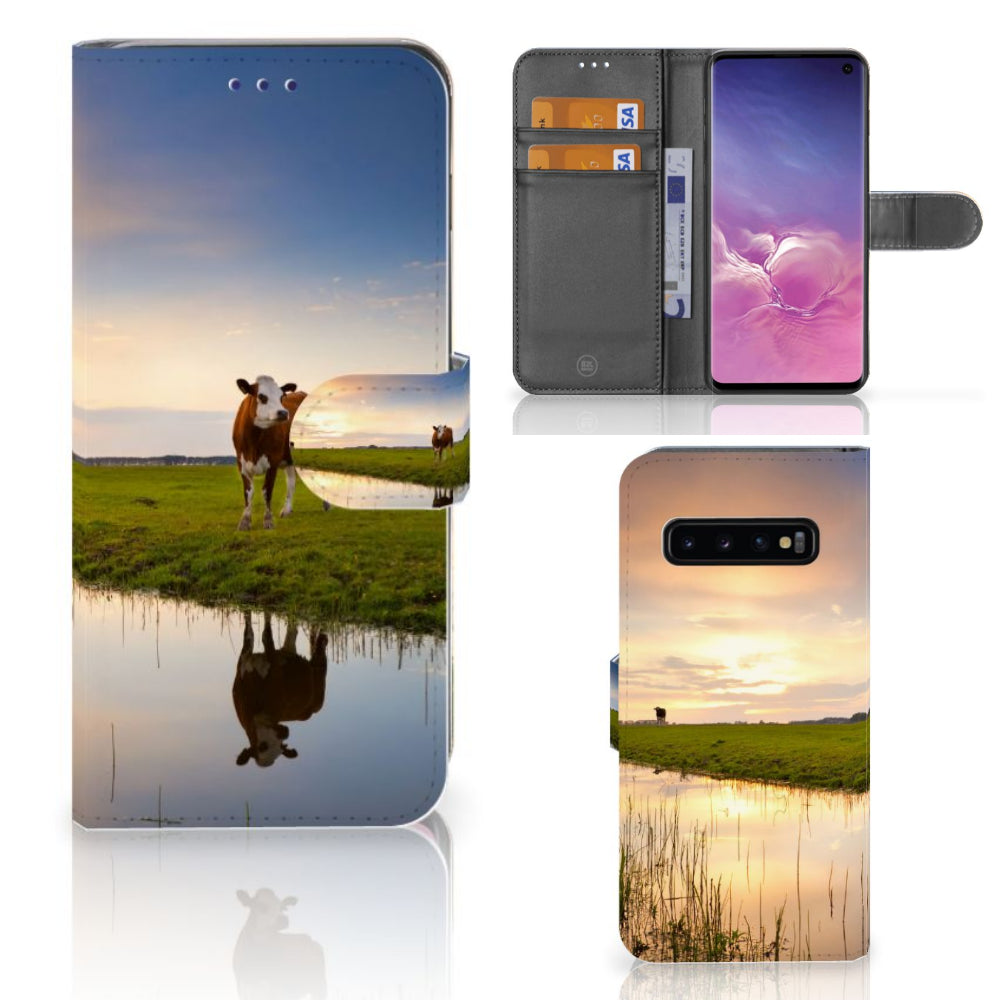 Samsung Galaxy S10 Telefoonhoesje met Pasjes Koe