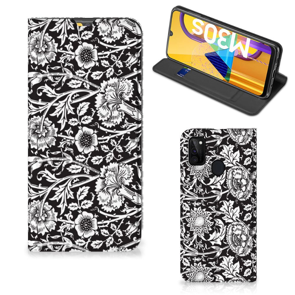 Samsung Galaxy M30s | M21 Smart Cover Black Flowers