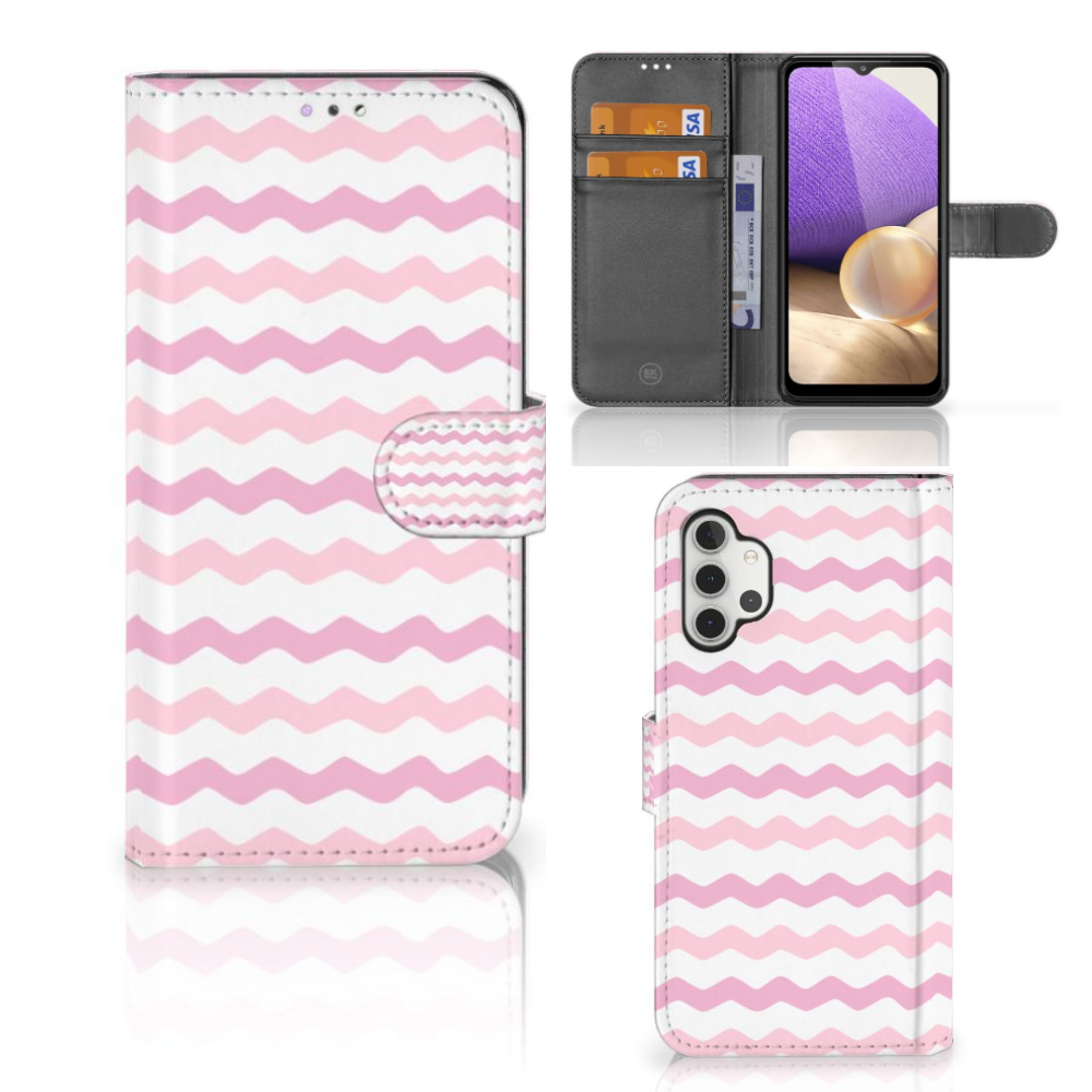 Samsung Galaxy A32 4G Telefoon Hoesje Waves Roze