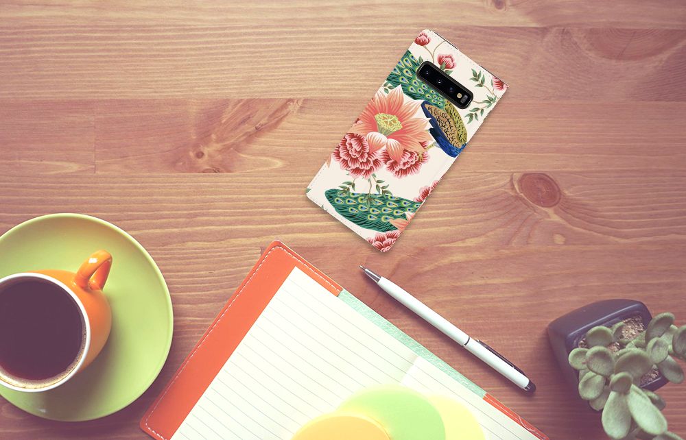 Hoesje maken voor Samsung Galaxy S10 Plus Pink Peacock - B2C Telecom