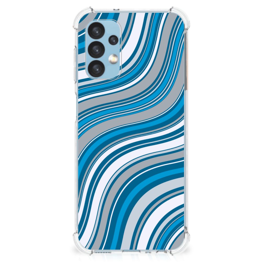 Samsung Galaxy A13 (4G) Doorzichtige Silicone Hoesje Waves Blue B2C Telecom