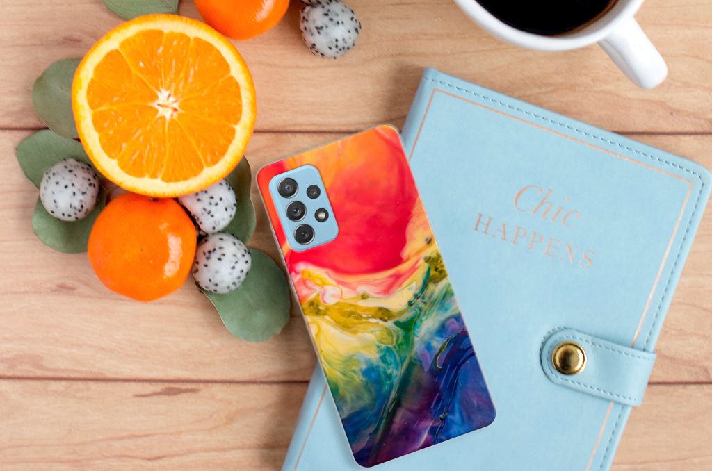 Hoesje maken Samsung Galaxy A72 Watercolor Dark B2C Telecom