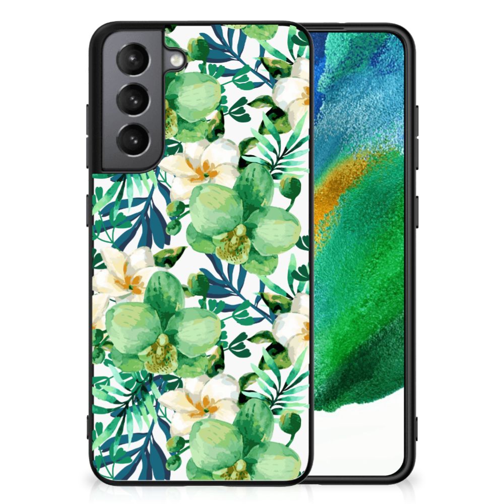 Samsung Galaxy S21FE Bloemen Hoesje Orchidee Groen