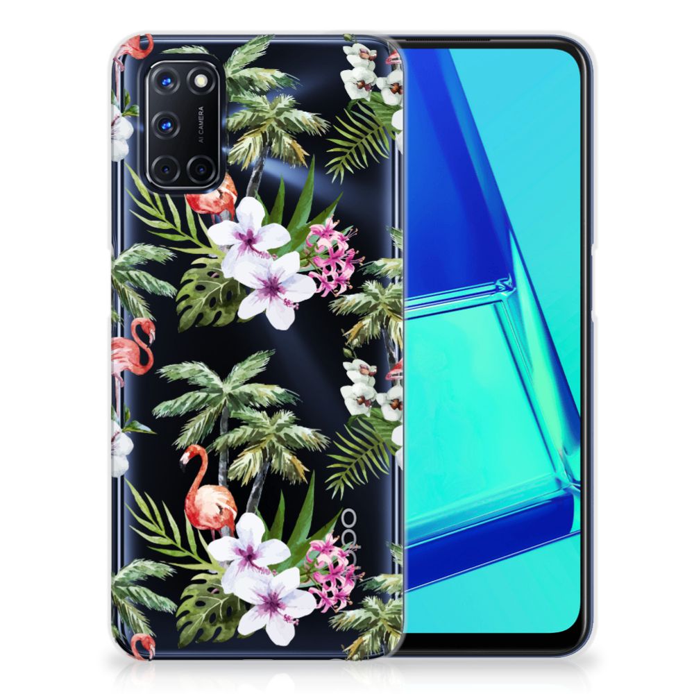 OPPO A52 | A72 TPU Hoesje Flamingo Palms