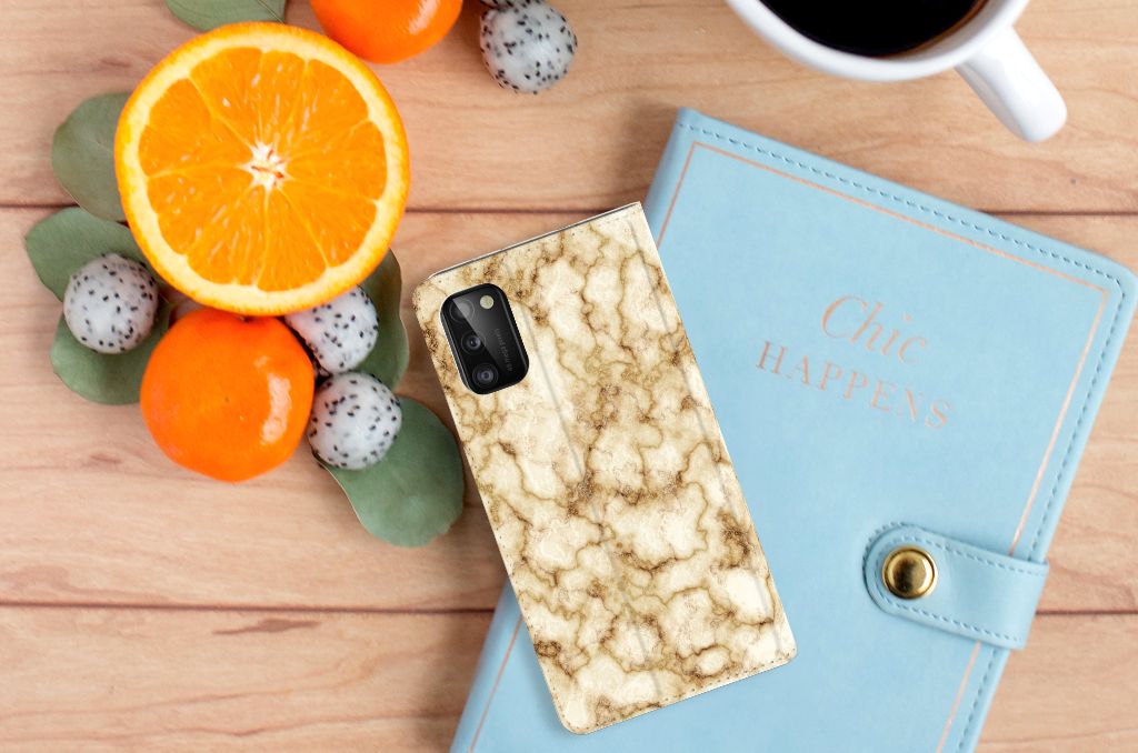 Samsung Galaxy A41 Standcase Marmer Goud - B2C Telecom