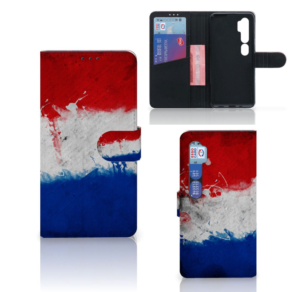 Xiaomi Mi Note 10 Pro Bookstyle Case Nederland met Nederlandse vlag design, inclusief pasjeshouder.