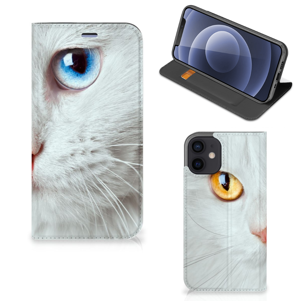 iPhone 12 Mini Hoesje maken Witte Kat - B2C Telecom