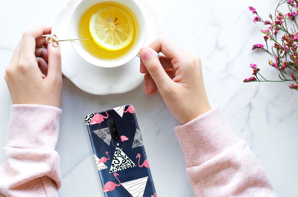 OnePlus 7 Pro TPU Hoesje Flamingo Triangle