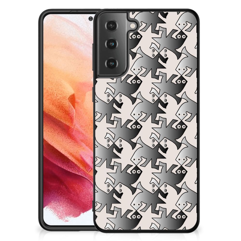 Samsung Galaxy S21 Dierenprint Telefoonhoesje Salamander Grey