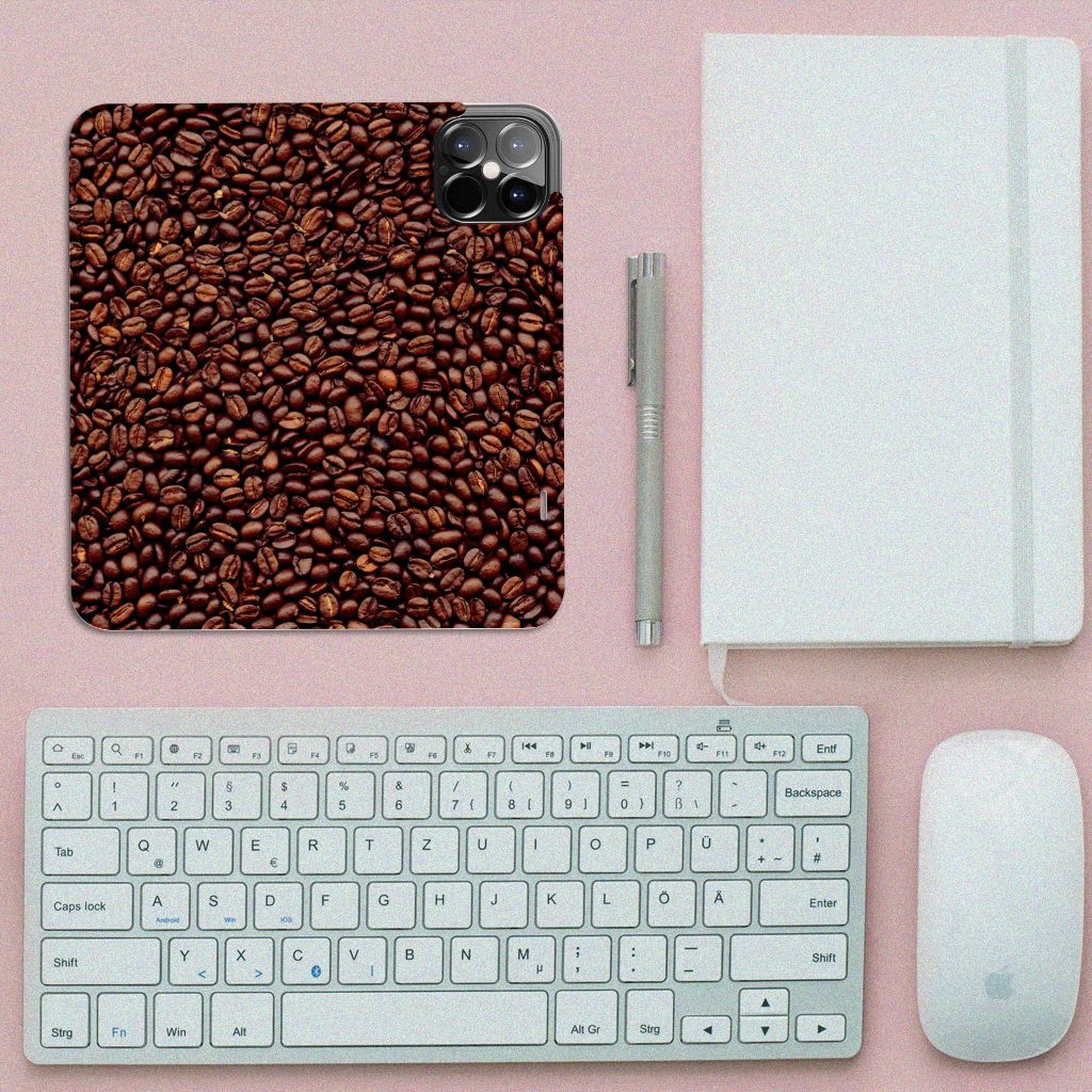 iPhone 12 Pro Max Flip Style Cover Koffiebonen - B2C Telecom