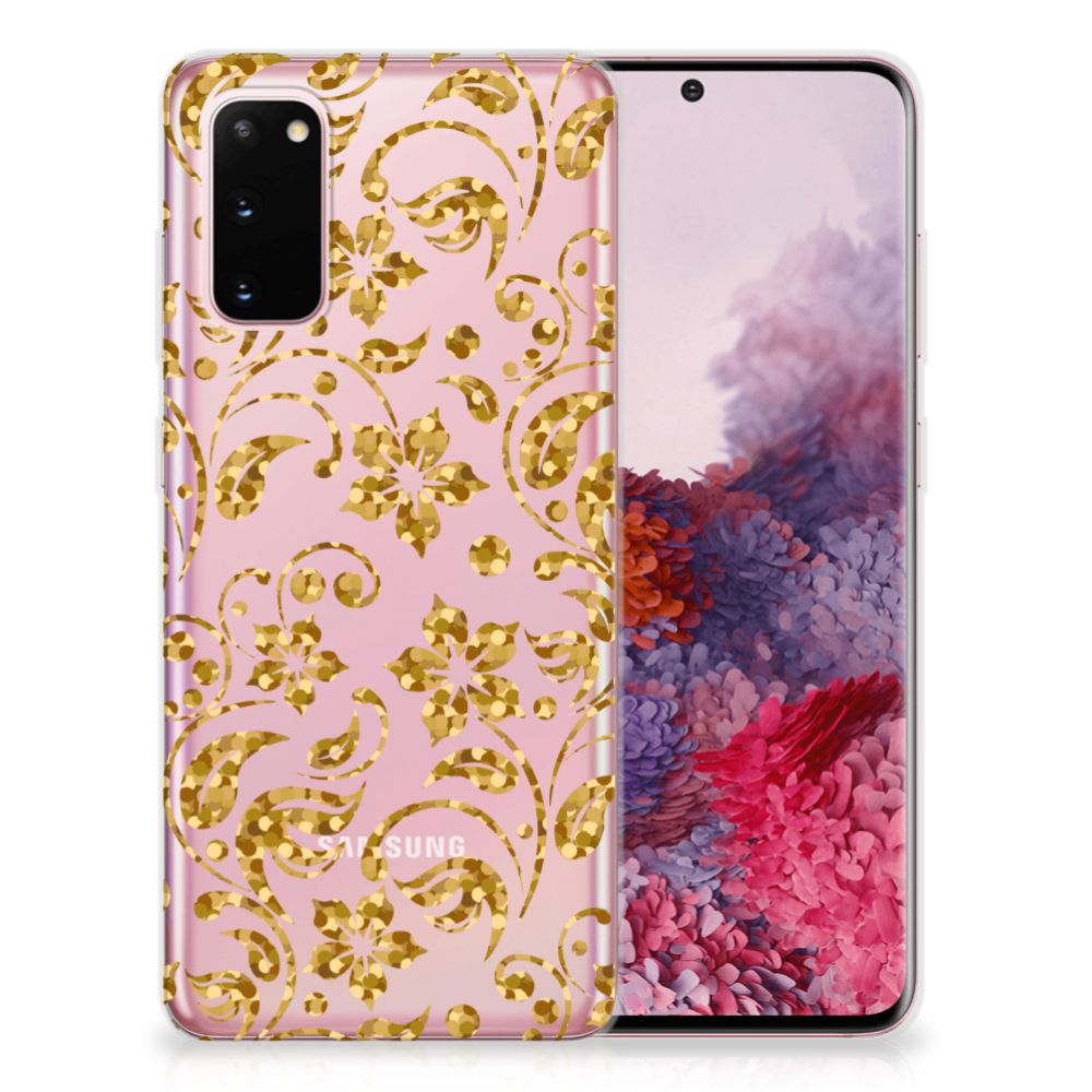 Samsung Galaxy S20 TPU Case Gouden Bloemen