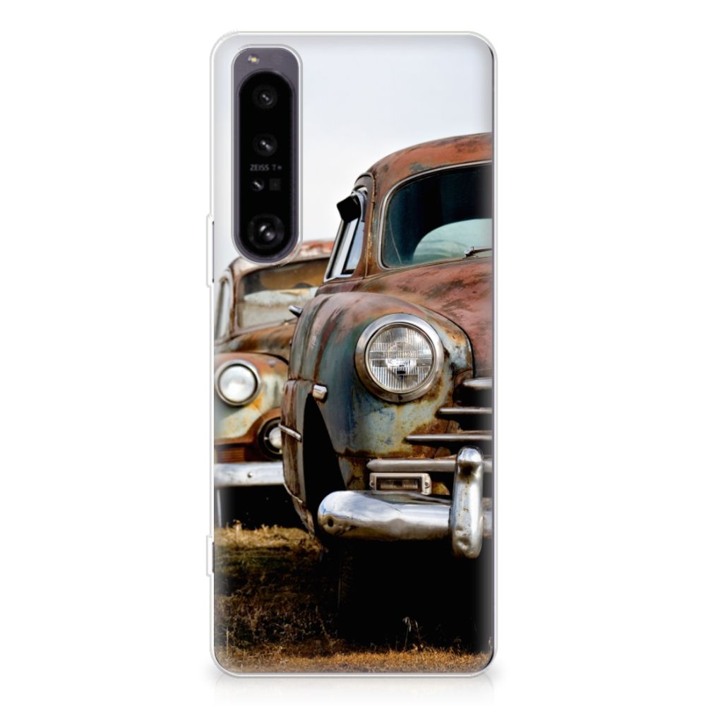 Sony Xperia 1 IV Siliconen Hoesje met foto Vintage Auto B2C Telecom
