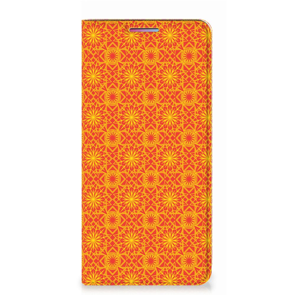 Motorola Moto G60s Hoesje met Magneet Batik Oranje - B2C Telecom