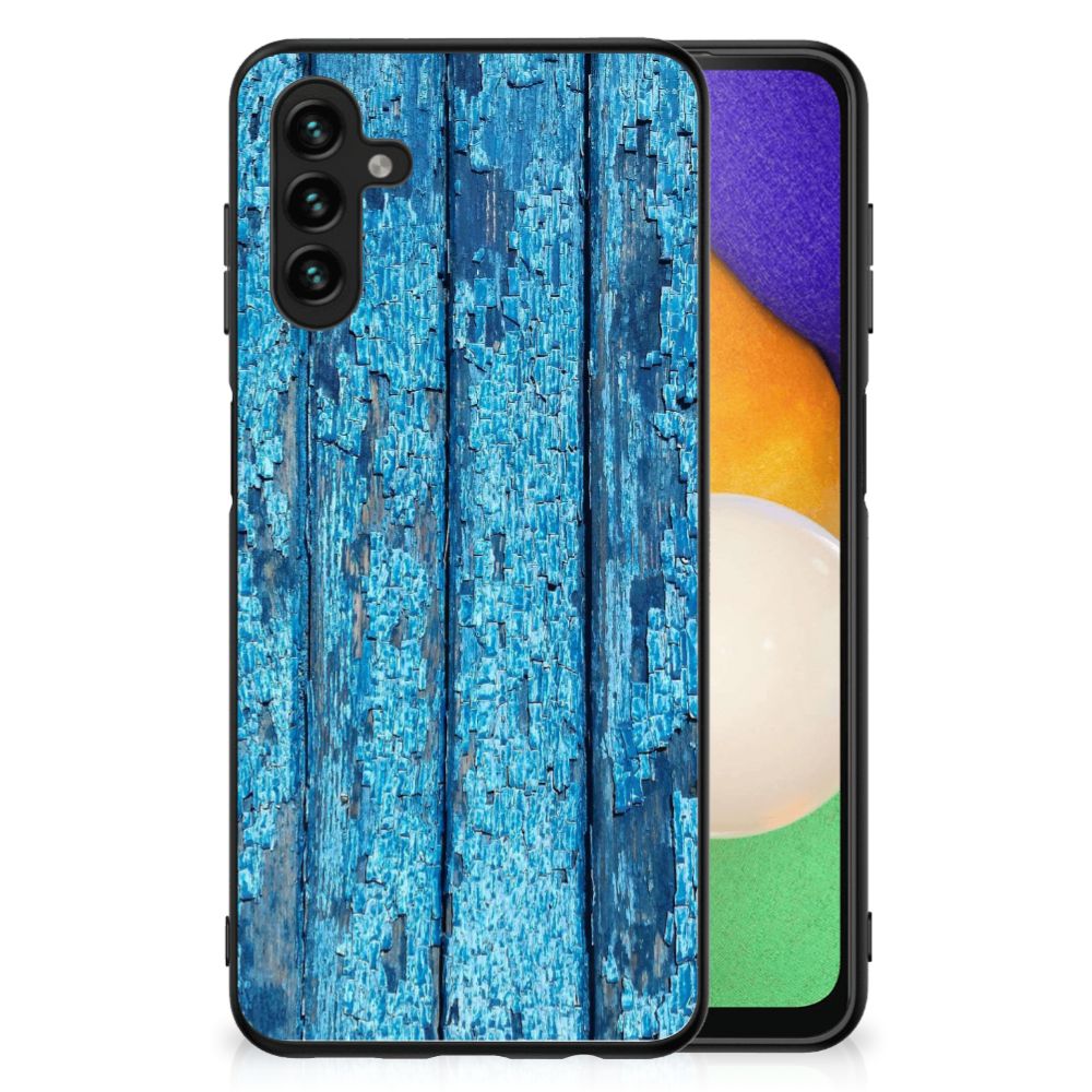 Samsung Galaxy A13 5G | A04s Houten Print Telefoonhoesje Wood Blue