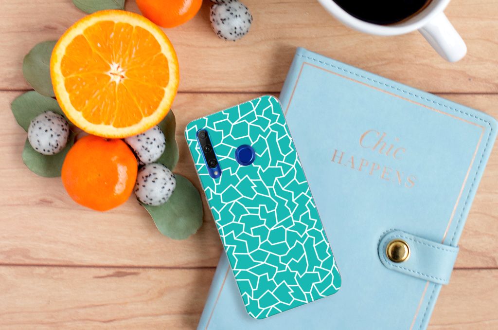 Honor 20 Lite Hoesje maken Cracks Blue