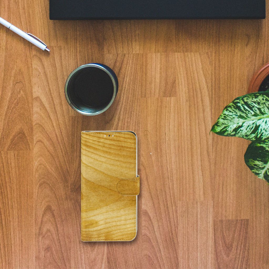 Huawei Y6 (2019) Book Style Case Licht Hout