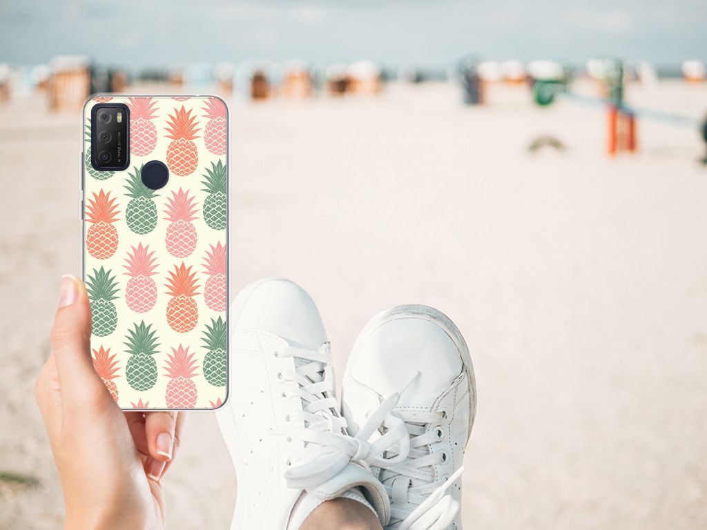 Alcatel 1S (2021) Siliconen Case Ananas B2C Telecom