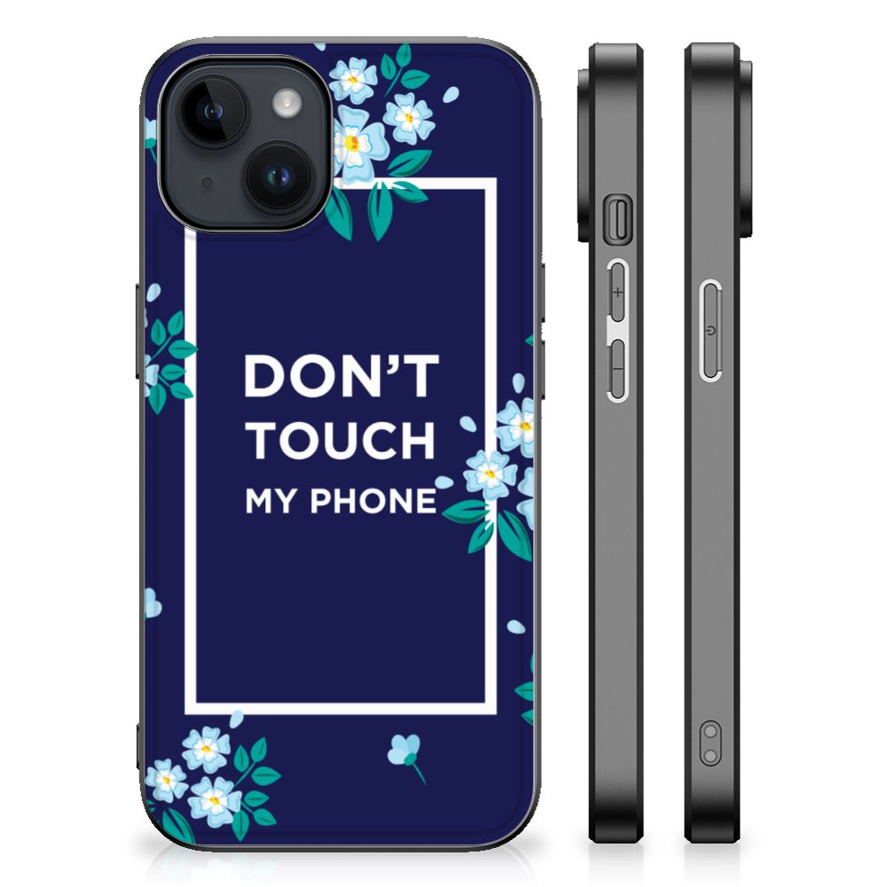 iPhone 15 Plus Telefoon Hoesje Flowers Blue DTMP
