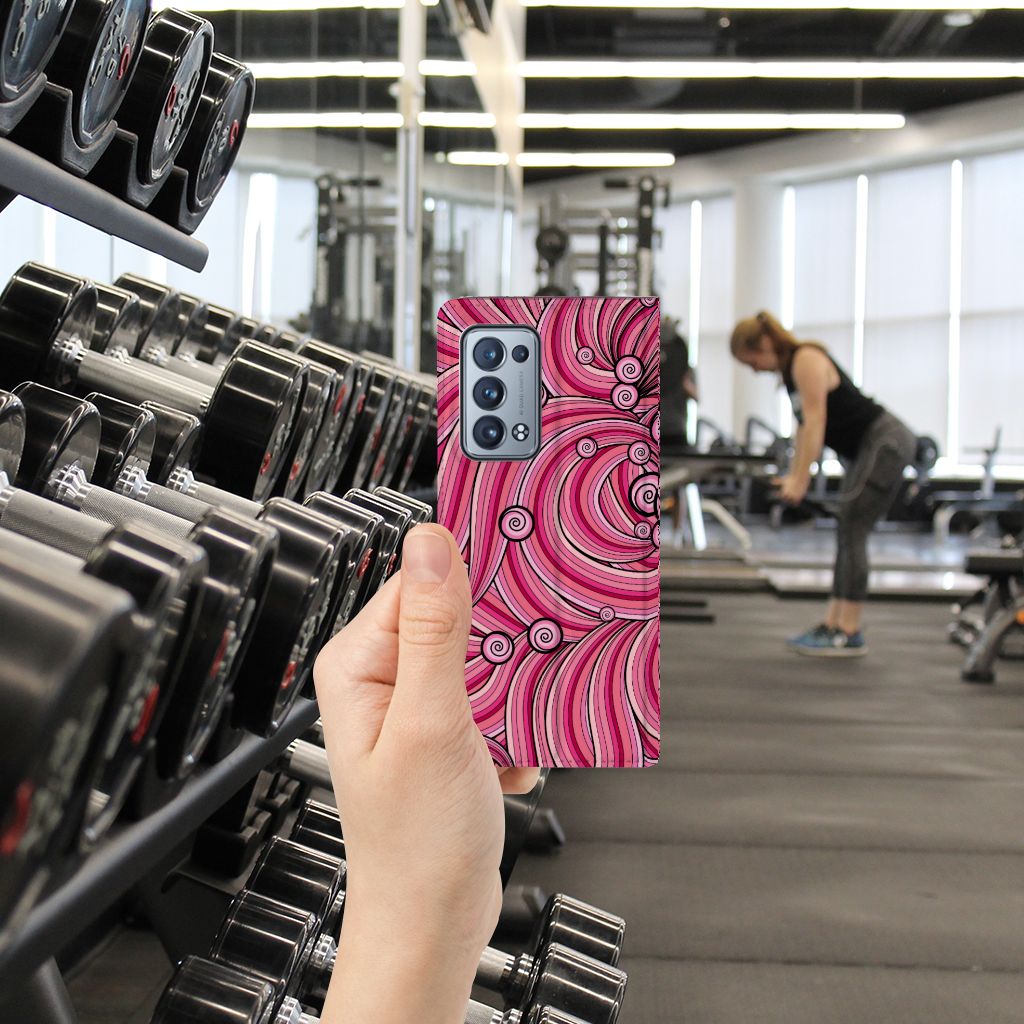 OPPO Reno 6 Pro Plus 5G Bookcase Swirl Pink - B2C Telecom