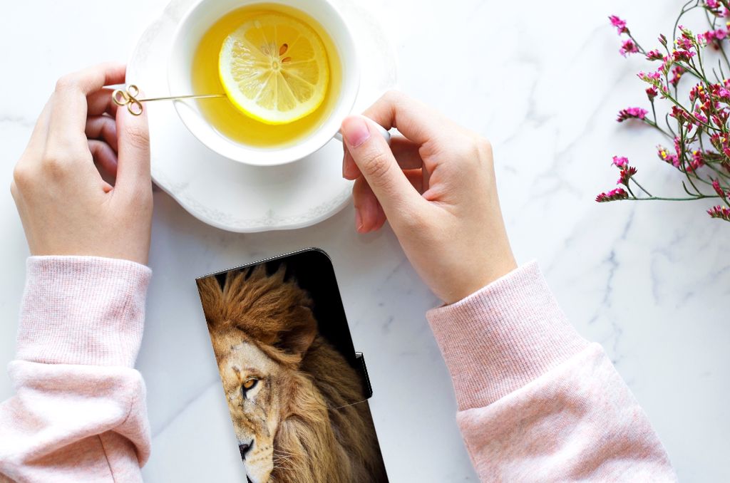 OnePlus Nord CE 2 Lite Telefoonhoesje met Pasjes Leeuw