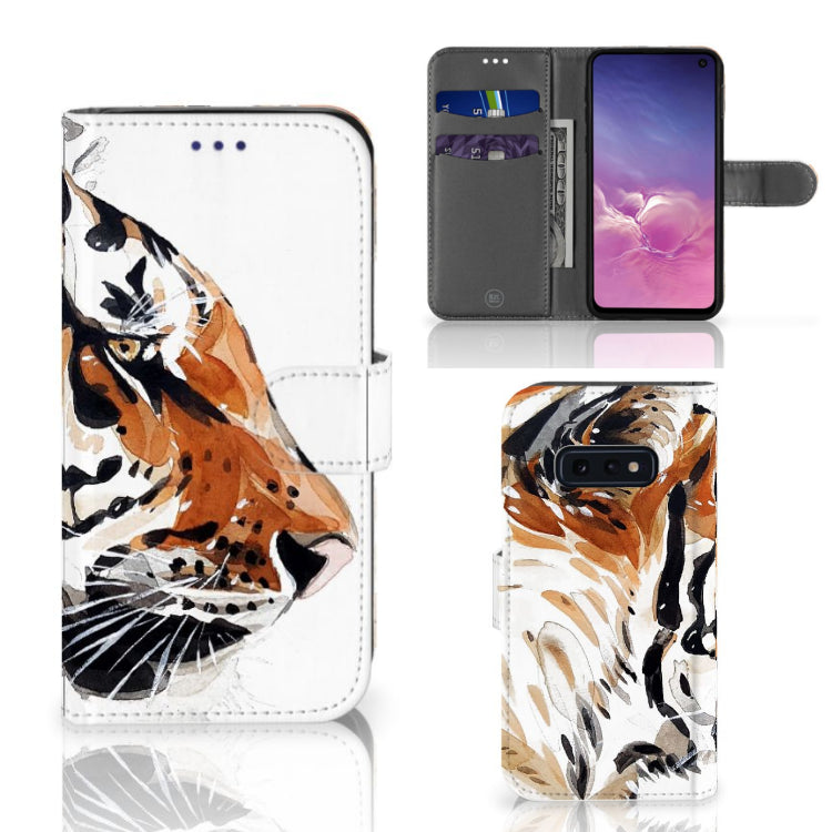 Hoesje Samsung Galaxy S10e Watercolor Tiger