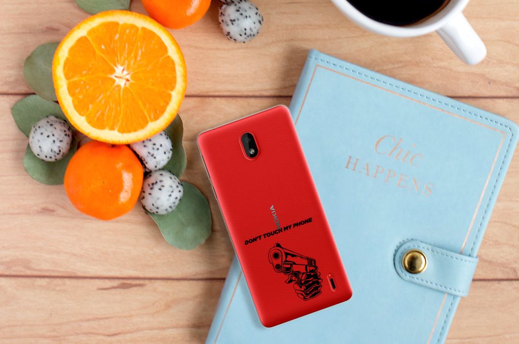 Nokia 1 Plus Silicone-hoesje Gun Don't Touch My Phone