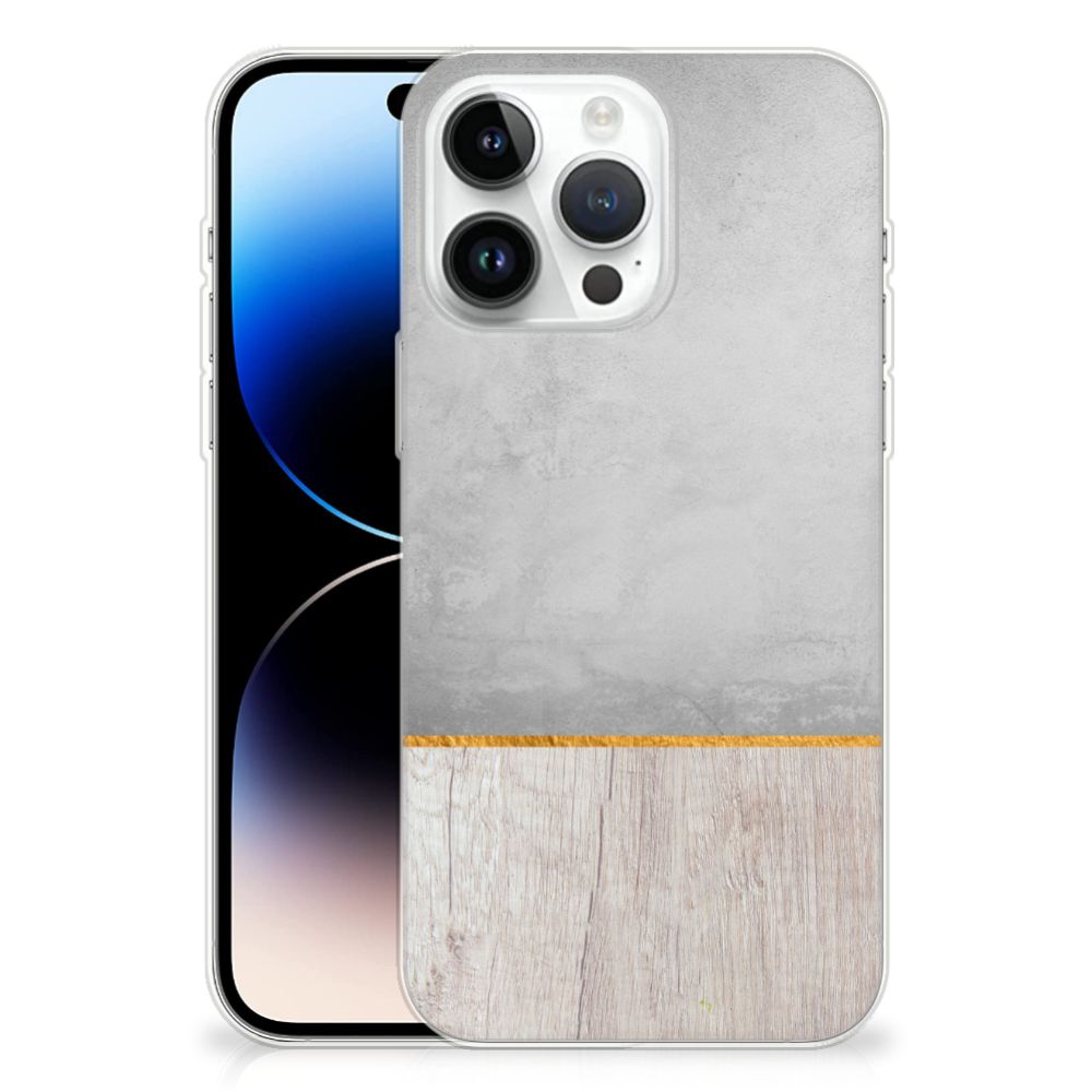 iPhone 14 Pro Max Bumper Hoesje Wood Concrete B2C Telecom