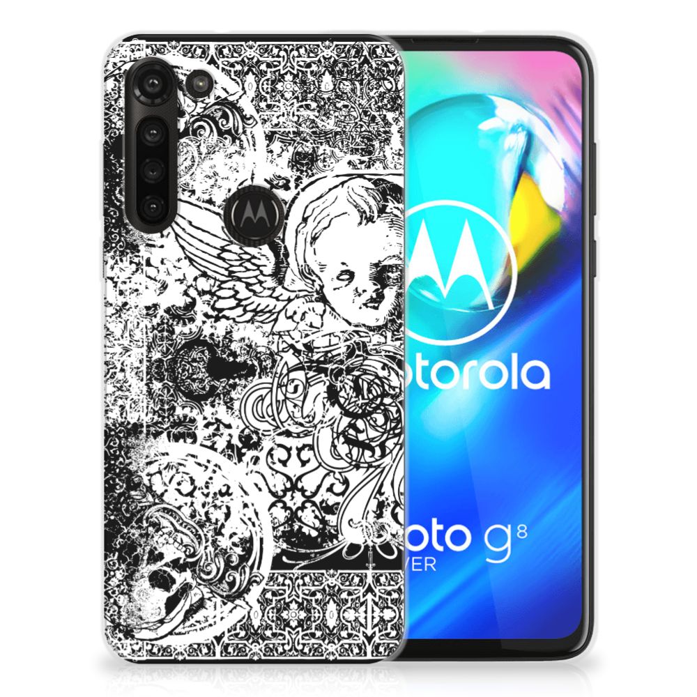 Silicone Back Case Motorola Moto G8 Power Skulls Angel B2C Telecom