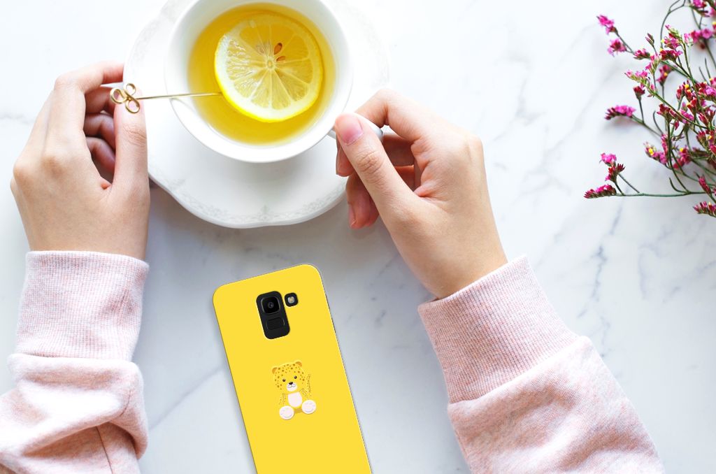 Samsung Galaxy J6 2018 Telefoonhoesje met Naam Baby Leopard