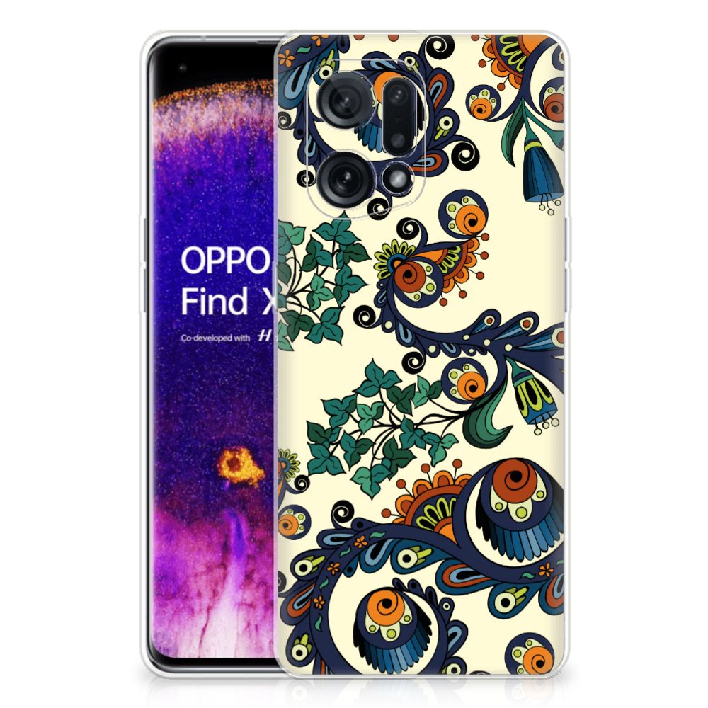 Siliconen Hoesje OPPO Find X5 Barok Flower