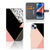 iPhone 15 Plus Book Case Zwart Roze Vormen met geometrisch ontwerp en ruimte voor 3 pasjes đą