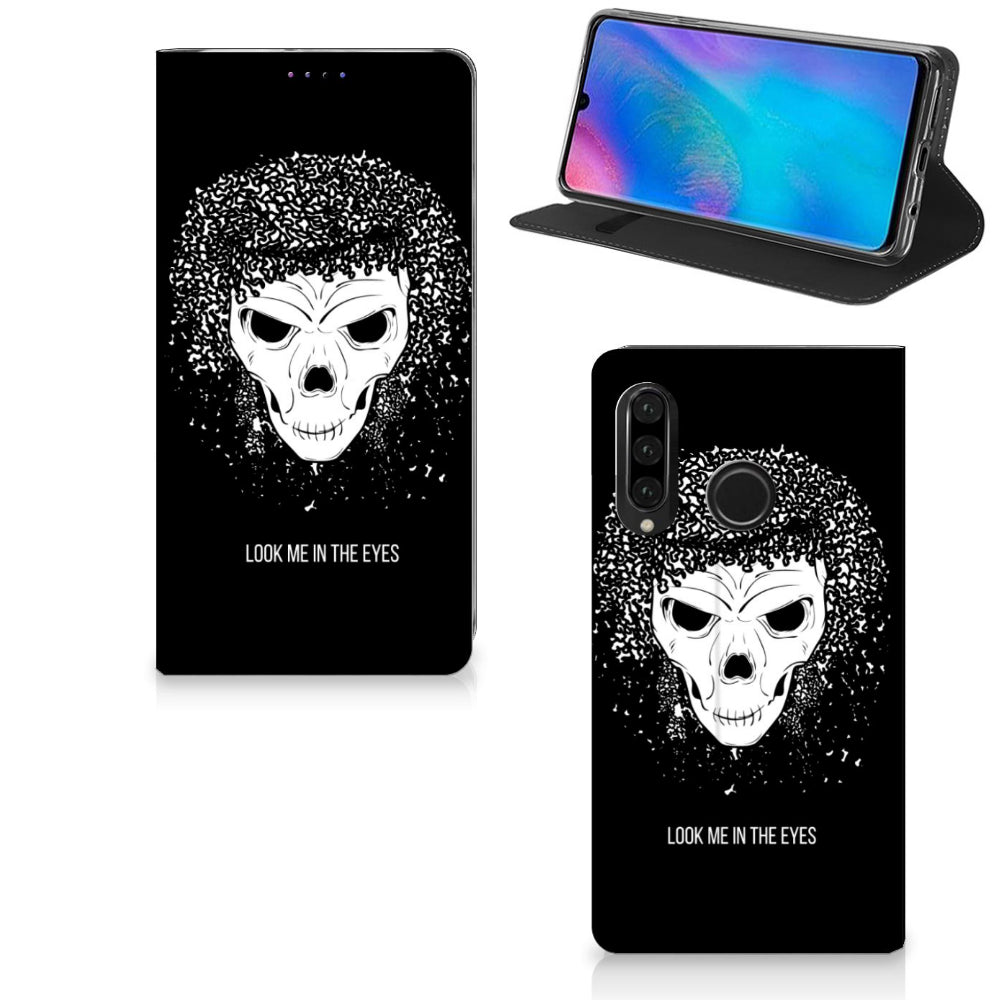 Mobiel BookCase Huawei P30 Lite New Edition Skull Hair