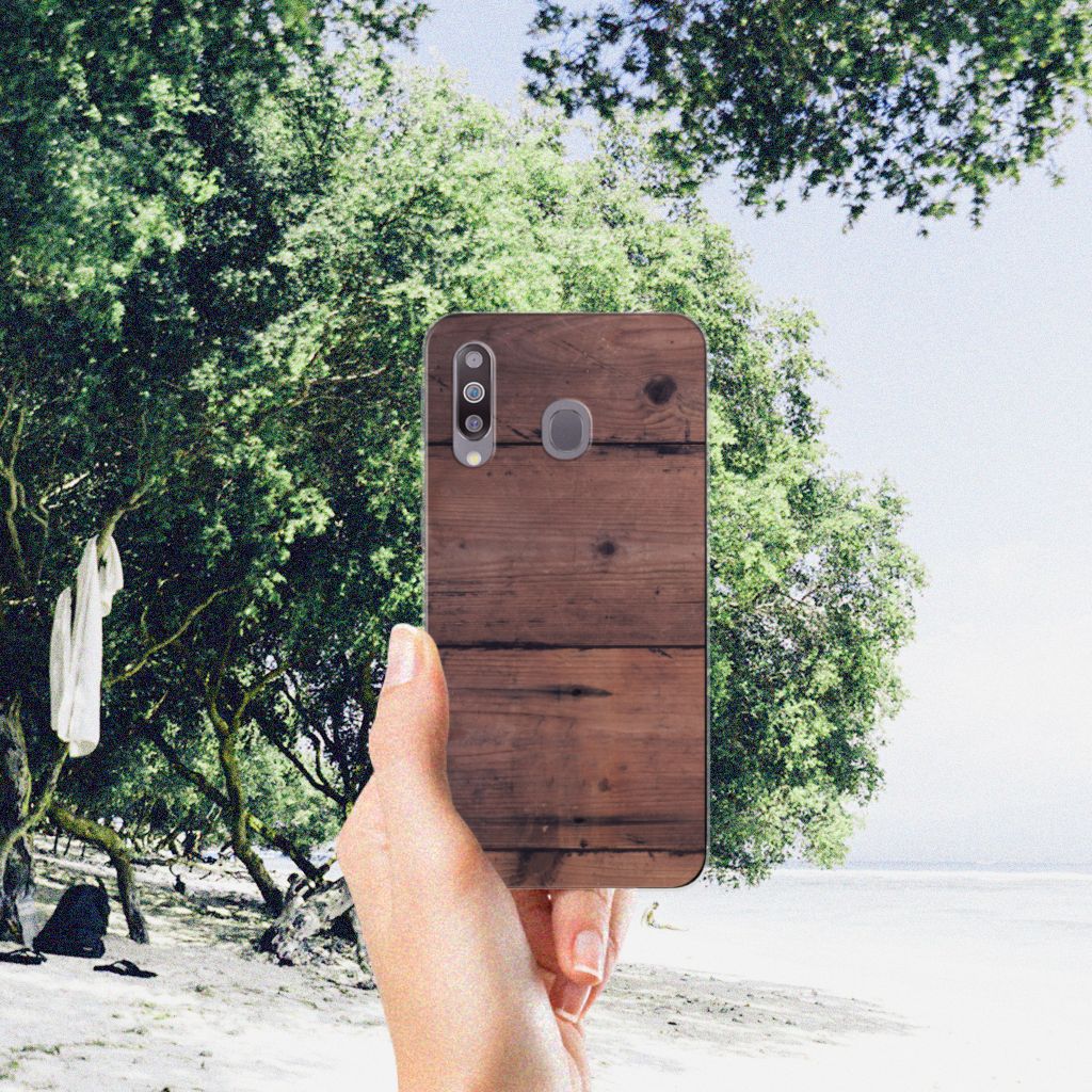 Samsung Galaxy M30 Bumper Hoesje Old Wood