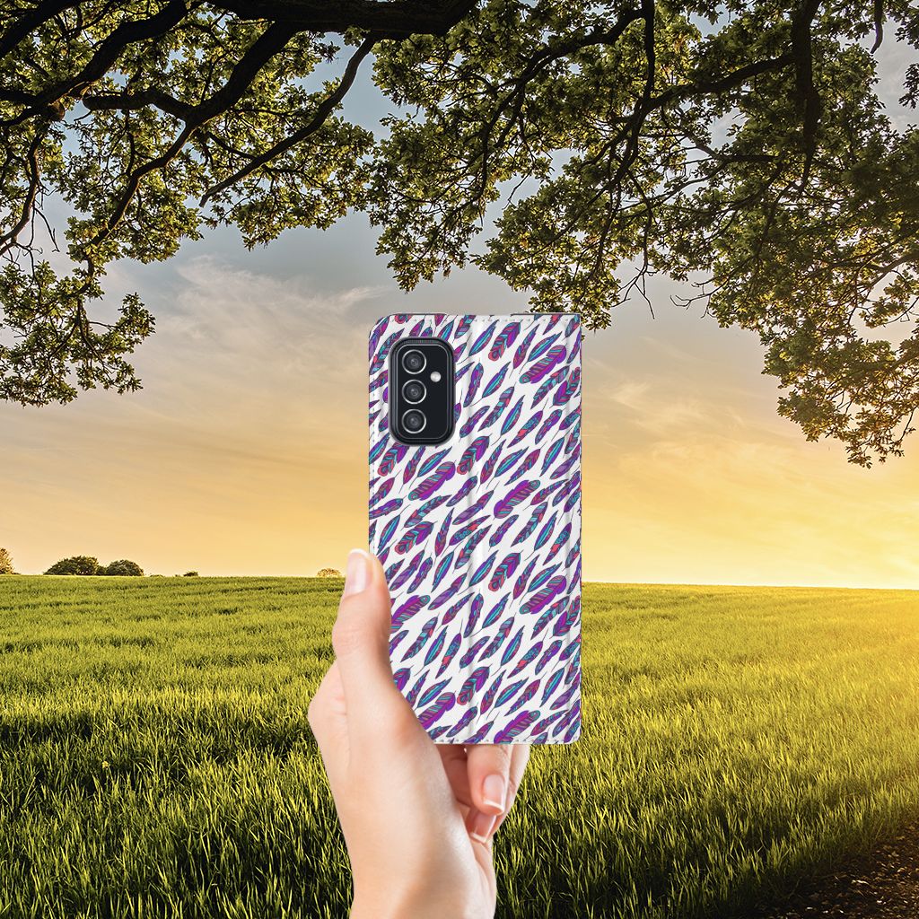 Samsung Galaxy M52 Hoesje met Magneet Feathers Color - B2C Telecom