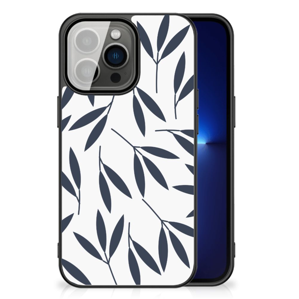 iPhone 13 Pro Bloemen Hoesje Leaves Blue B2C Telecom