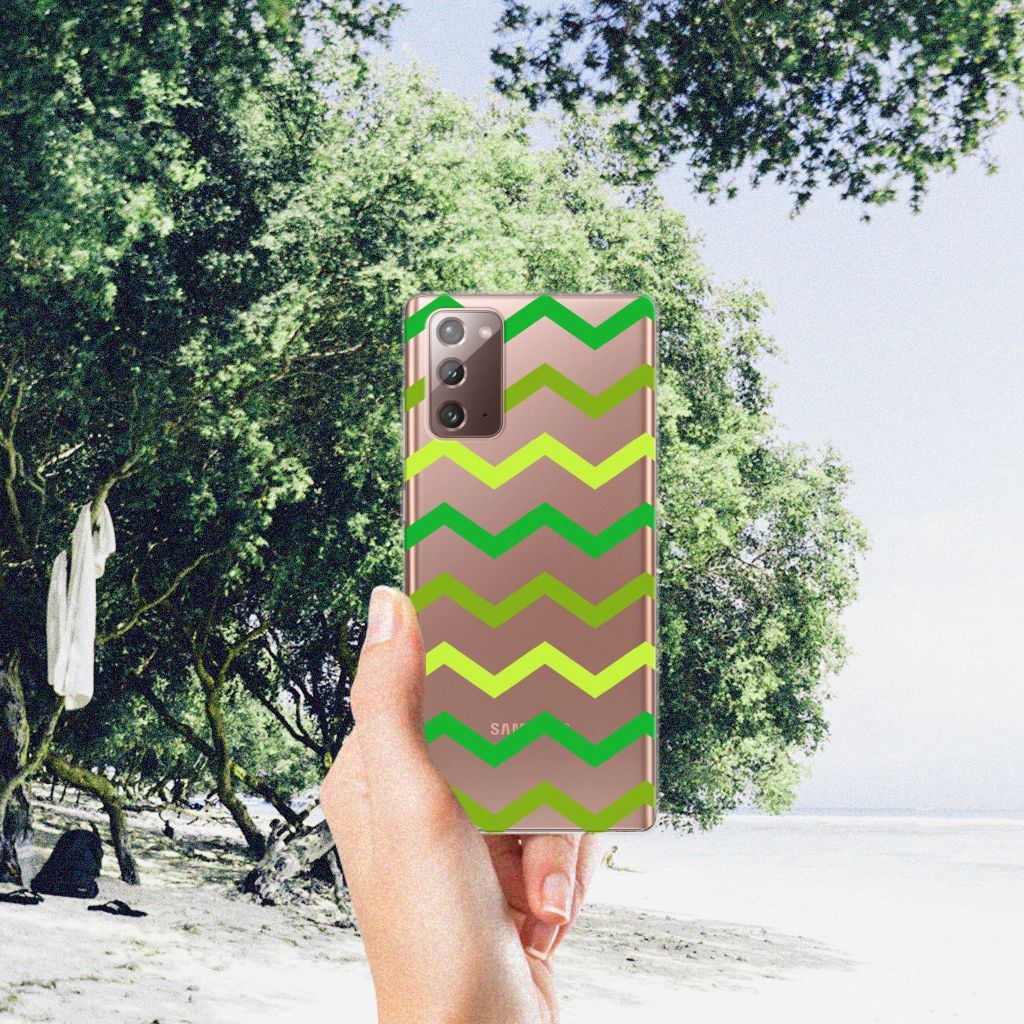 Samsung Note 20 TPU bumper Zigzag Groen B2C Telecom