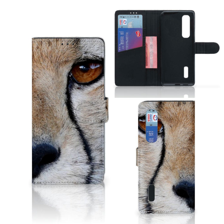 OPPO Find X2 Pro Telefoonhoesje met Pasjes Cheetah close-up design en pasjesruimte