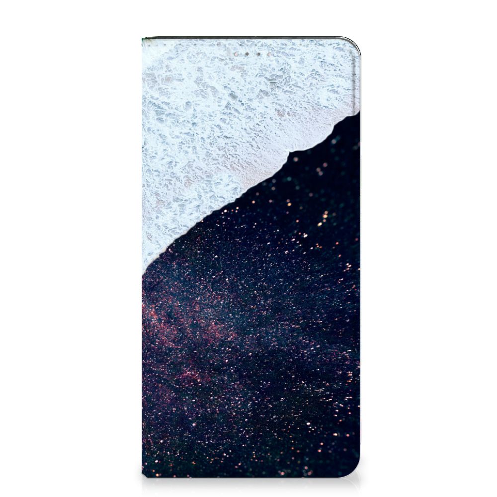 Samsung Galaxy A14 4G Stand Case Sea in Space with ocean waves and starry galaxy design.