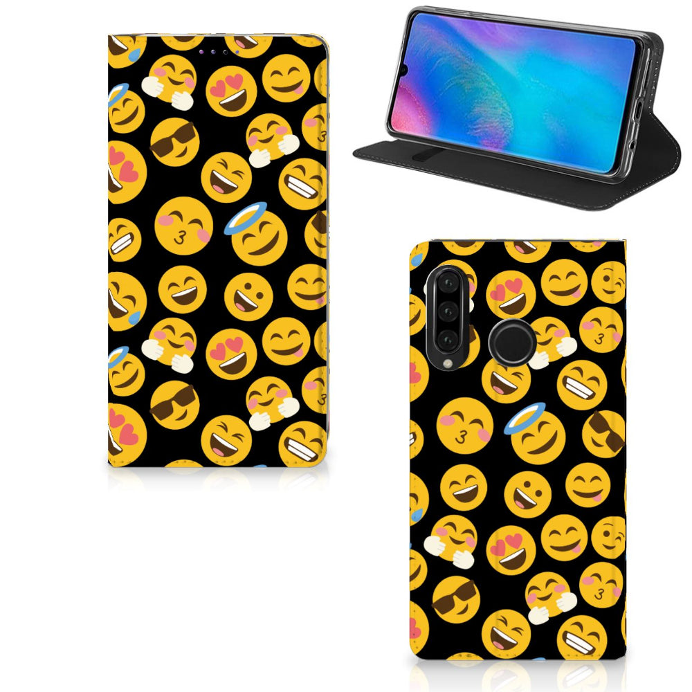 Huawei P30 Lite New Edition Hoesje met Magneet Emoji