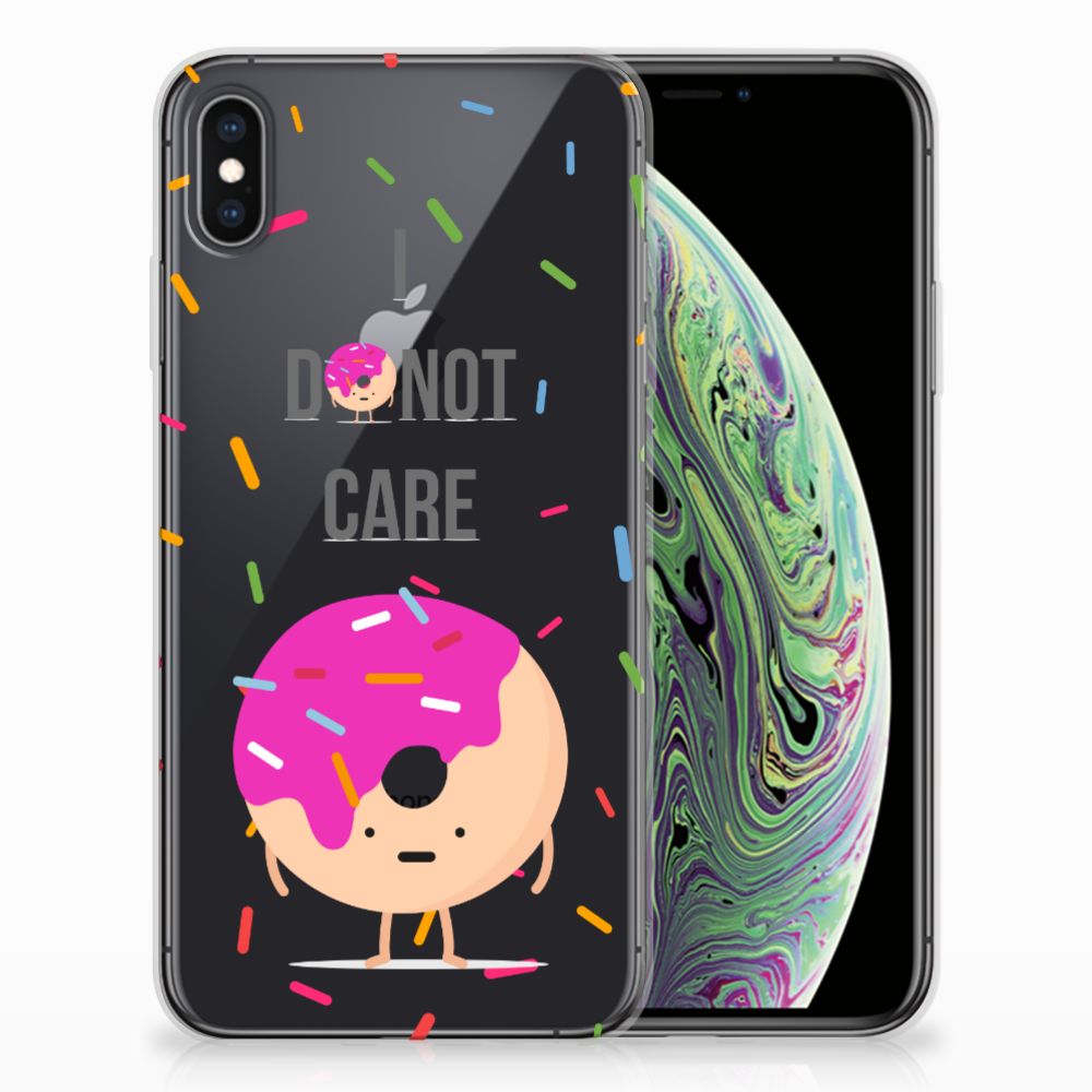 Apple iPhone Xs Max Siliconen Case Donut Roze