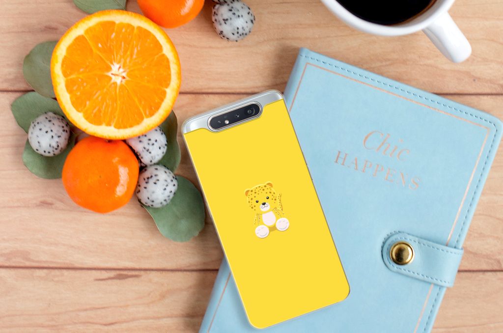 Samsung Galaxy A80 Telefoonhoesje met Naam Baby Leopard