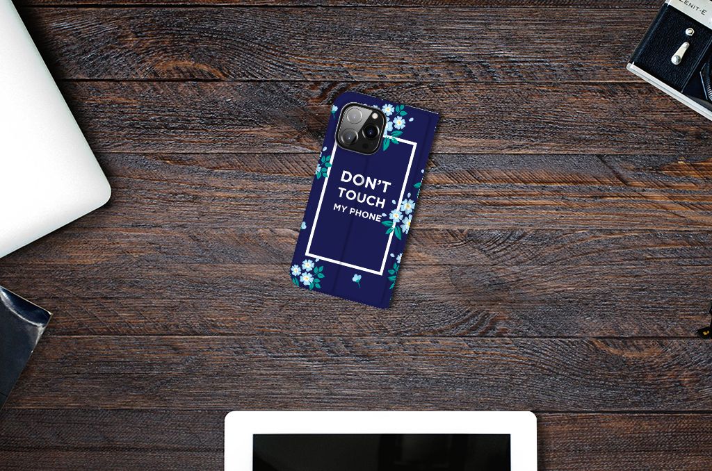 iPhone 14 Pro Max Design Case Flowers Blue DTMP - B2C Telecom